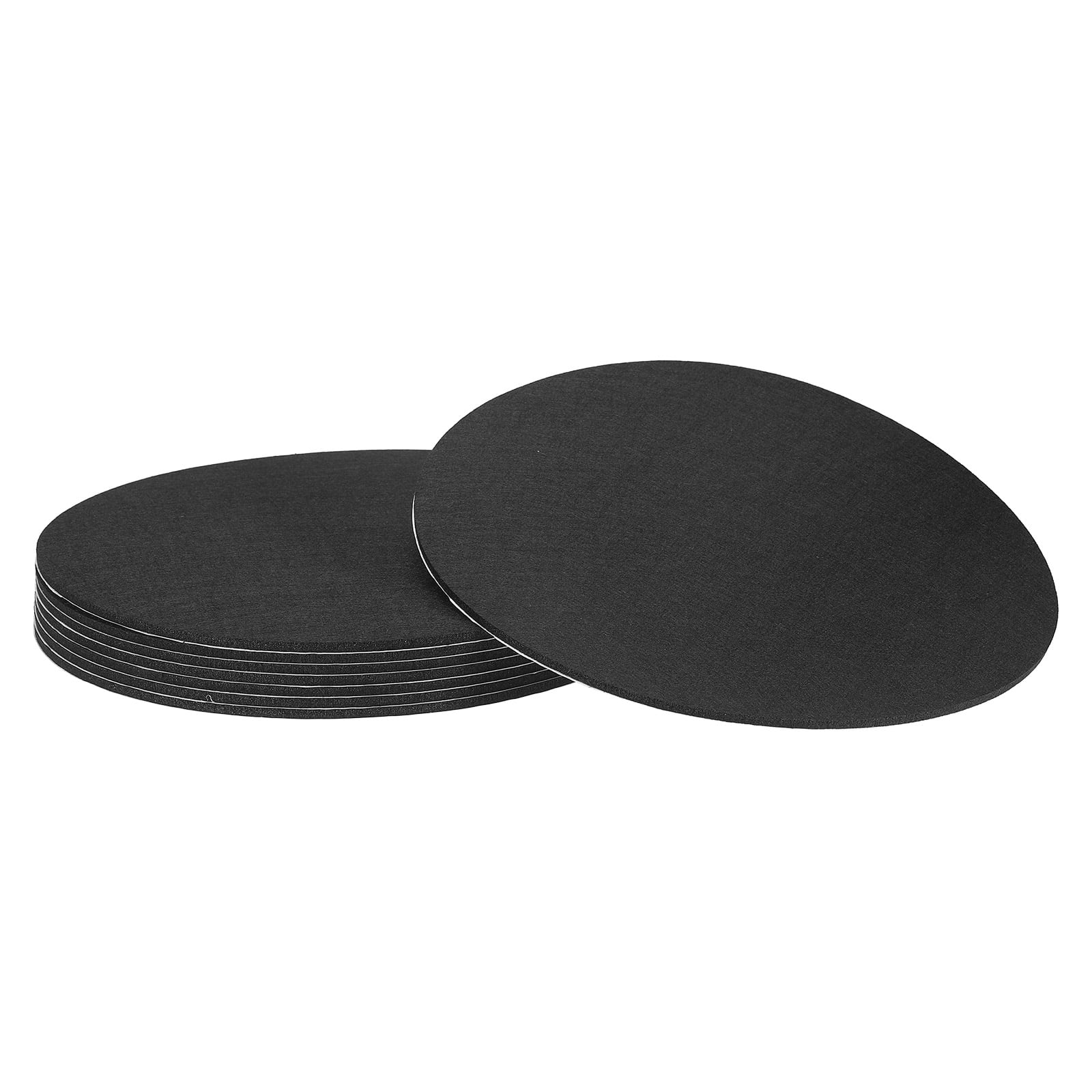 Uxcell 8Pcs Non Slip Furniture Pads, 12" Round Self Adhesive Felt Bumpers Noise Reducing Furniture Feet Floor Protector for Chairs Tables Furniture Legs (Black 0.2" Thick)