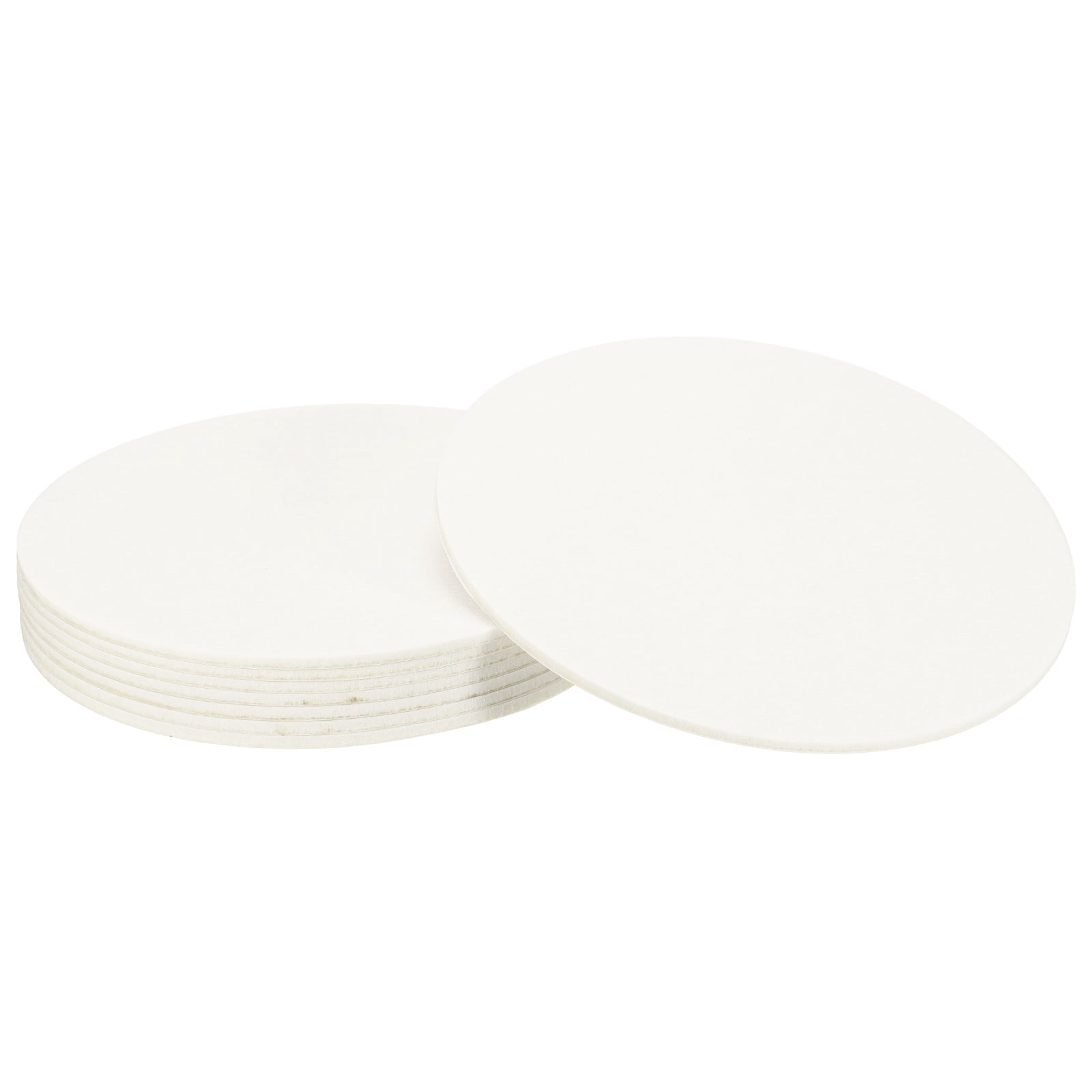 Uxcell 8Pcs Non Slip Furniture Pads, 8.5" Round Self Adhesive Felt Bumpers Noise Reducing Furniture Feet Floor Protector for Chairs Tables Furniture Legs (White 0.2" Thick)