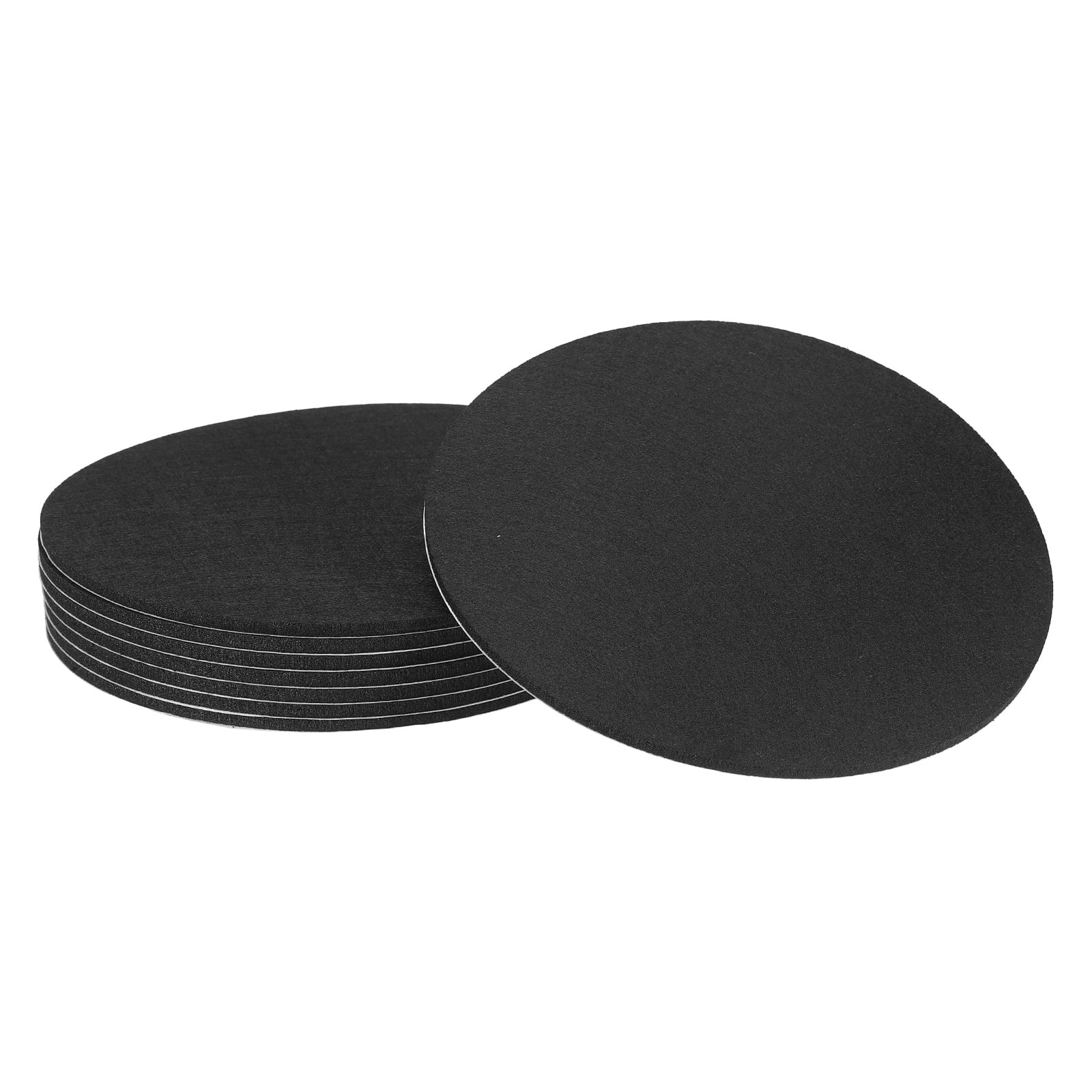 Uxcell 8Pcs Non Slip Furniture Pads, 8" Round Self Adhesive Felt Bumpers Noise Reducing Furniture Feet Floor Protector for Chairs Tables Furniture Legs (Black 0.2" Thick)