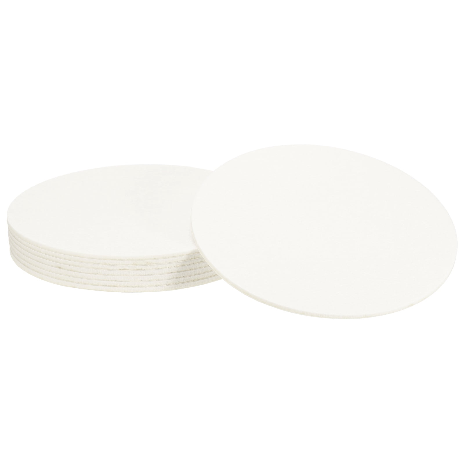 Uxcell 8Pcs Non Slip Furniture Pads, 8" Round Self Adhesive Felt Bumpers Noise Reducing Furniture Feet Floor Protector for Chairs Tables Furniture Legs (White 0.2" Thick)