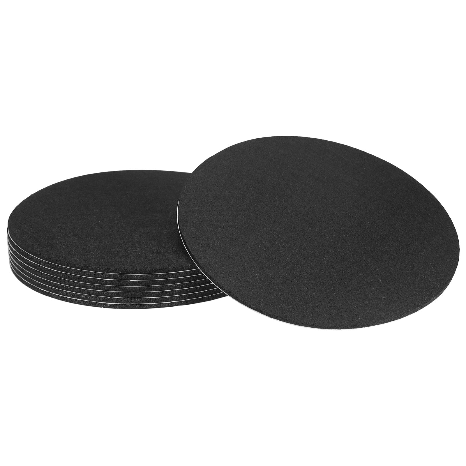 Uxcell 8Pcs Non Slip Furniture Pads, 9.5" Round Self Adhesive Felt Bumpers Noise Reducing Furniture Feet Floor Protector for Chairs Tables Furniture Legs (Black 0.2" Thick)