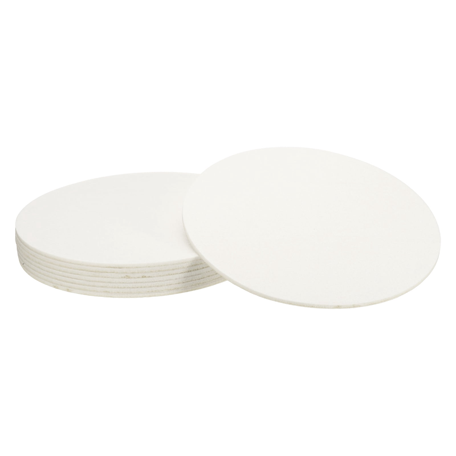 Uxcell 8Pcs Non Slip Furniture Pads, 9.5" Round Self Adhesive Felt Bumpers Noise Reducing Furniture Feet Floor Protector for Chairs Tables Furniture Legs (White 0.2" Thick)