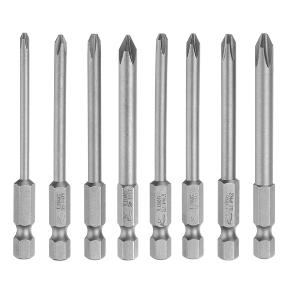 Uxcell 8Pcs Phillips Screwdriver Bit 1/4" Hex Shank Magnetic Power Drill Bits 3" Length