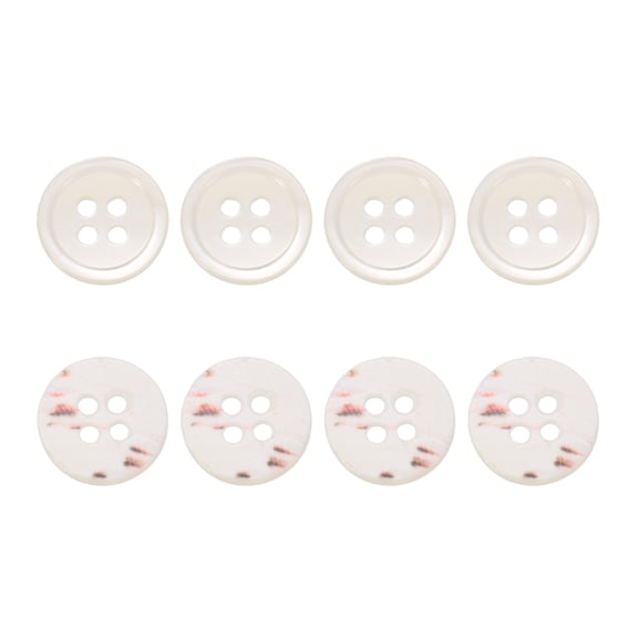 Uxcell 8Pcs Round Natural Shell Buttons,12.5mm 4 Holes Mother of Pearl Craft Seashell Sewing Buttons for Clothes Shirts Dresses Sewing DIY Craft Making, Beige Red