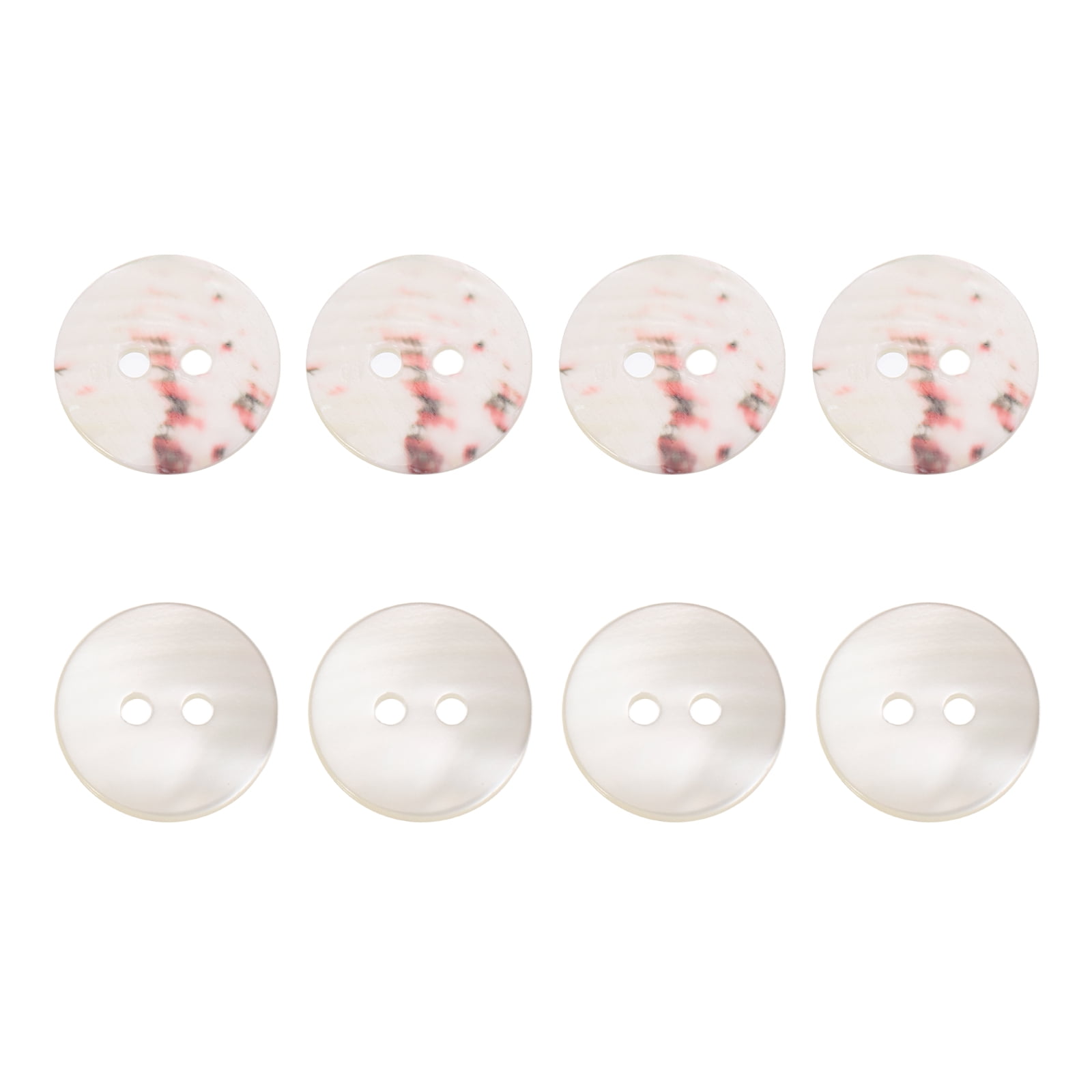 Uxcell 8Pcs Round Natural Shell Buttons,15mm 2 Holes Mother of Pearl ...