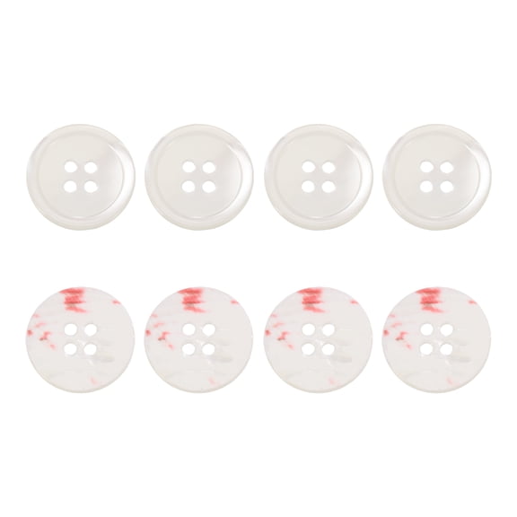 Uxcell 8Pcs Round Natural Shell Buttons,15mm 4 Holes Mother of Pearl Craft Seashell Sewing Buttons for Clothes Shirts Dresses Sewing DIY Craft Making, Beige Red