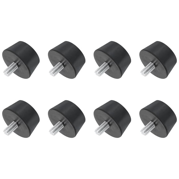 Uxcell 8Pcs Rubber Shock Absorber Mounts, Vibration Isolators with M8 x 15mm Stud