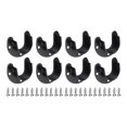 thumbnail image 1 of Uxcell 8Pcs Stainless Steel Closet Rod Brackets, 1.25inch Dia U-Shaped Open Type Wardrobe Holder with Screws, Shower Curtain Rod Pole End Supports Sockets Flange, Black, 1 of 6