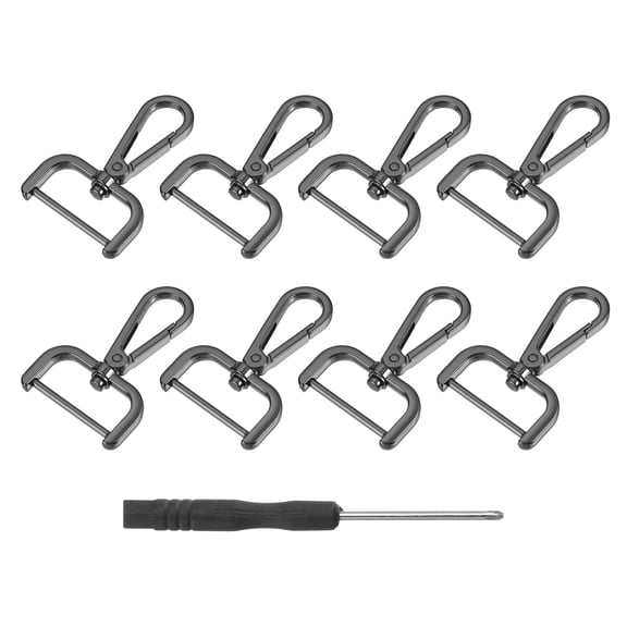 Uxcell 8Pcs Swivel Clasps, 1.25" Detachable Snap Hook with Screwdriver, Black