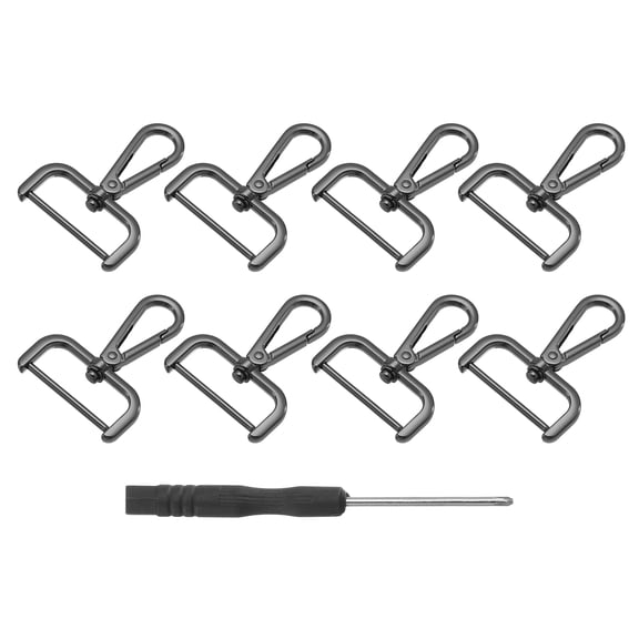 Uxcell 8Pcs Swivel Clasps, 1.5" Detachable Snap Hook with Screwdriver, Black