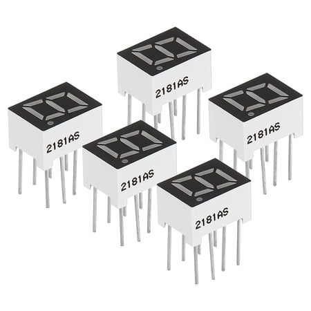Uxcell 8Pin 0.3"x0.4"x0.2" Common Cathode 2.1V LED Display Digital Tube Red 5 Pack
