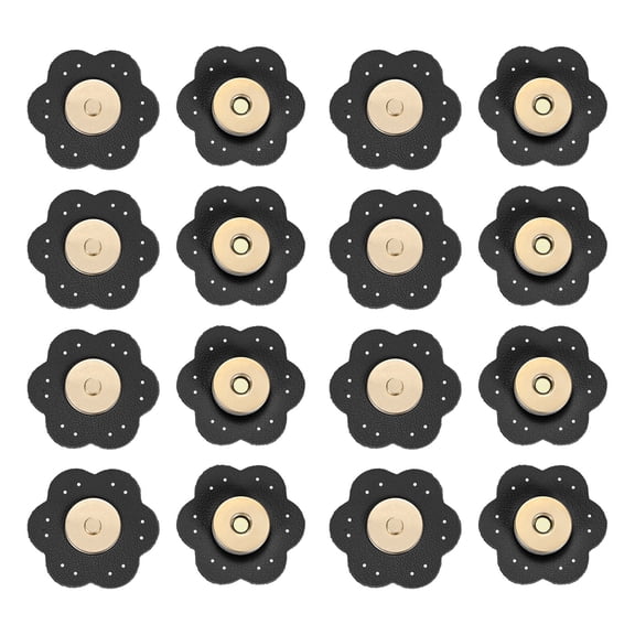 Uxcell 8Set Leather Snaps Buttons, Magnetic Snap Closures for Handbag/Purses/Sewing/DIY Craft/Clothes [Black]