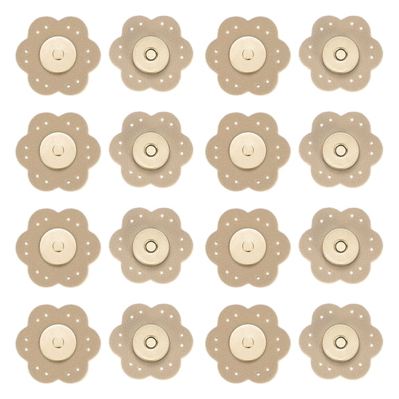 Uxcell 8Set Leather Snaps Buttons, Magnetic Snap Closures for Handbag/Purses/Sewing/DIY Craft/Clothes [Khaki]