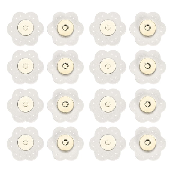 Uxcell 8Set Leather Snaps Buttons, Magnetic Snap Closures for Handbag/Purses/Sewing/DIY Craft/Clothes [White]