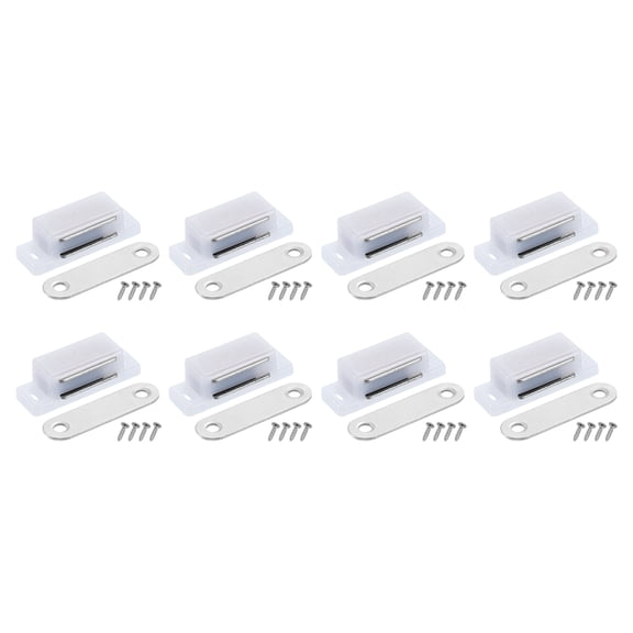 Uxcell 8Sets Cabinet Magnet Latch, Adhesive Drawer Latch Magnetic Cabinet Catch Sliding Door Closure for Cabinet Kitchen Closet Doors, White