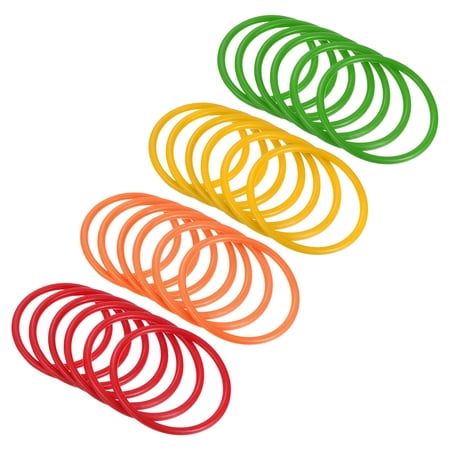 Uxcell 8cm Plastic Carnival Ringtoss Rings Game Hoop 24 Pack (Green, Orange, Red, Yellow)