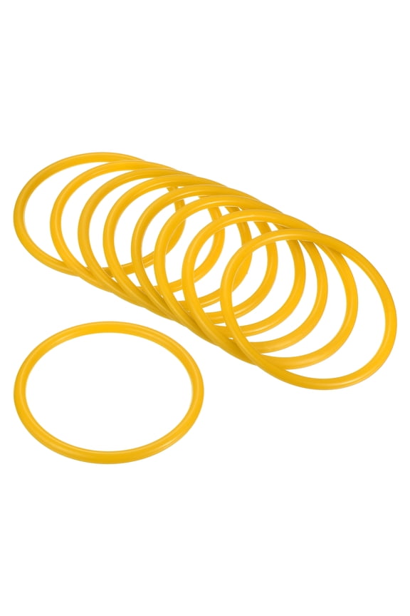 8cm Plastic Carnival Ringtoss Rings Hoop Party Favor Game, Yellow 12 Pack