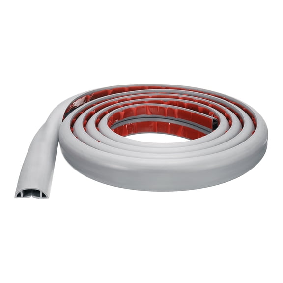 Uxcell 8ft Cord Cover Floor W0.71"xH0.39" Hide Extension Cable Wire Covers Grey