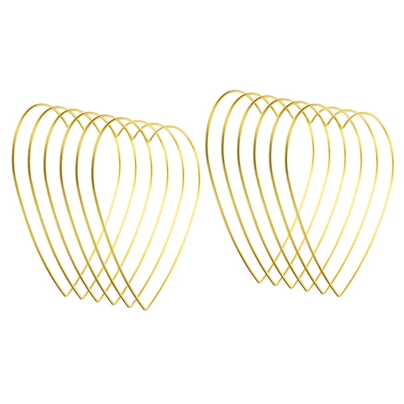 Uxcell 8inch Dream Catcher Rings, 12 Pcs Metal Heart Shape Floral Ring, Gold