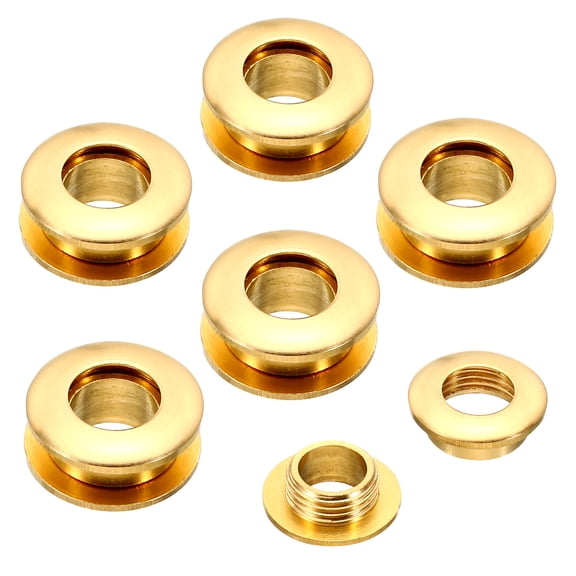 Uxcell 8mm(1/3 inch) Solid Brass Hole Eyelets, 6 Pcs Arc Surface Self Backing Grommets with Washer, Brass Tone