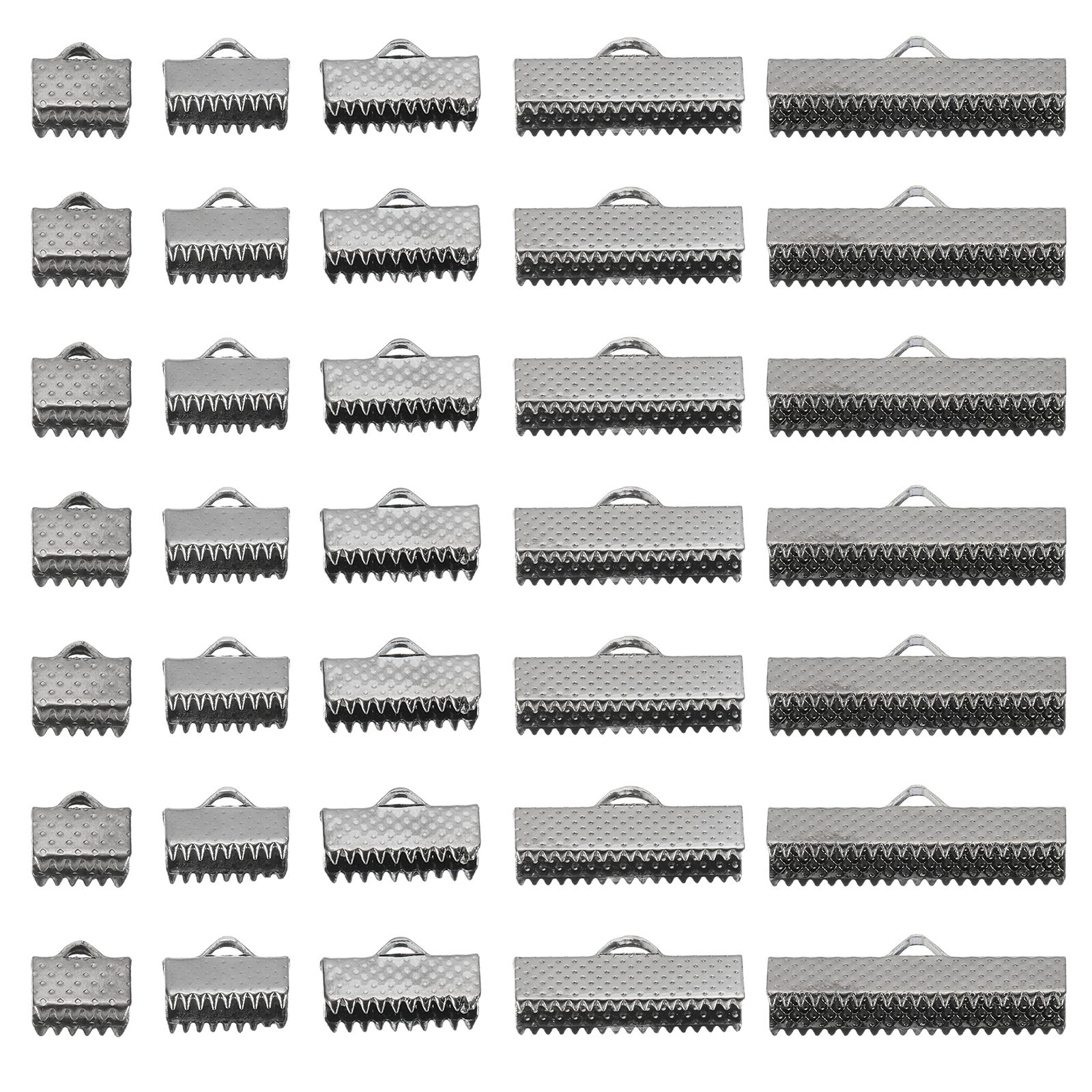 Uxcell 8mm/10mm/13mm/20mm/25mm Ribbon Ends Crimp Clamp 300pcs Pinch ...