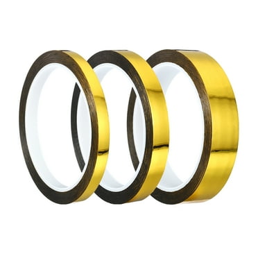 Uxcell 8mm 12mm 20mm Width 50m Prism Tape Holographic Reflective Adhesive for Crafting Wrapping Decoration Gold