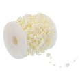 thumbnail image 1 of Uxcell 8mm/ 3mm Faux Pearl Beads Garland, 98.4 Ft Pearl String Chain Pearl Roll, Beige, 1 of 6