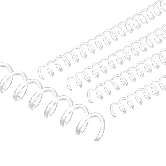 Uxcell 8mm(5/16") Plastic Spiral Binding Coils, 20 Pcs Binding Spirals 40 Sheet Capacity 3:1 Pitch Binding Spirals for Binding Paper Sheets, Transparent