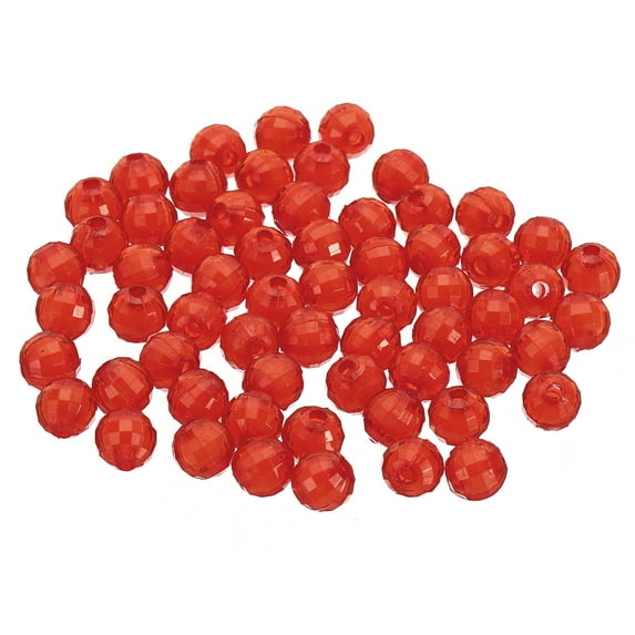 Uxcell 8mm Acrylic Beads for Jewelry Making, 500 Pack Faceted Acrylic Round Beads for Bracelets Style 1, Red