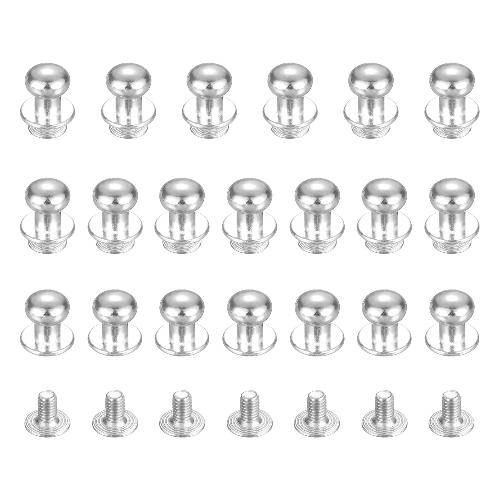 Uxcell 8mm Ball Head Stud Rivets Screw Back [20Pcs] - Metal Round Head ...