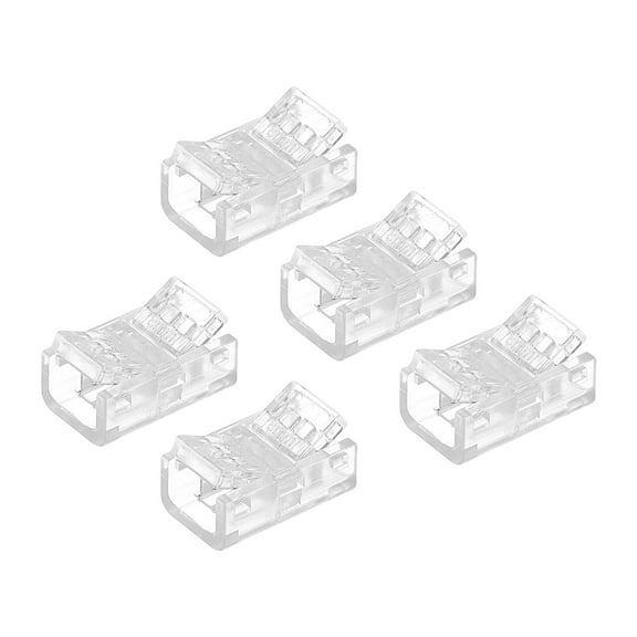 Uxcell 8mm COB LED Strip to Strip Connector, Solderless Extension Connection for High Density LED Strip Lights, 5 Pack