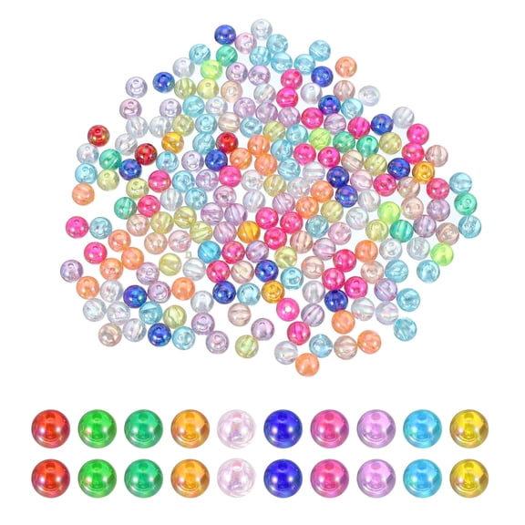 Uxcell 8mm Fishing Beads, 200 Pcs Acrylic Holographic Beads Round Fishing Bait Eggs Rig Bead Tackle Lures Accessory for Fishing Rigs Baits Lures, Multicolor