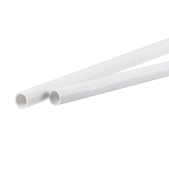 Uxcell 8mm ID 10mm OD 500mm White Pipe Round Rigid Plastic Tube for Water Pipe 2 Pack