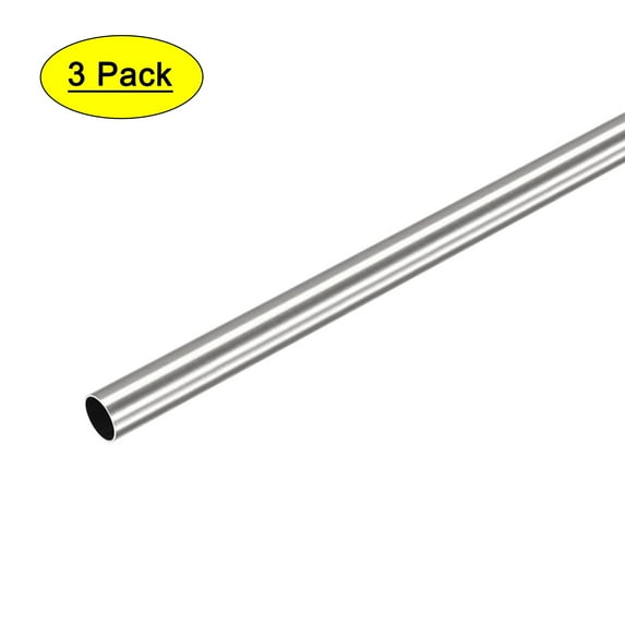 Uxcell 3pcs 304 Stainless Steel Seamless Straight Tubing Tubes 8mm x 0.5mm x 300mm