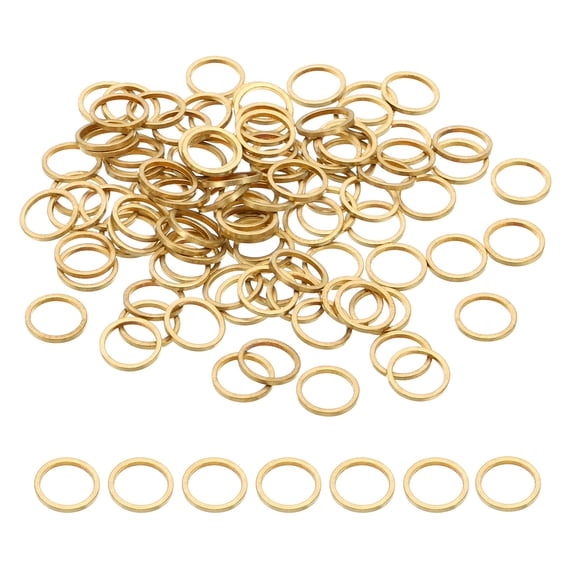 Uxcell 8mm OD x 6.5mm ID Earring Beading Hoop, 100Pcs Solid Copper Beading Finding Ring