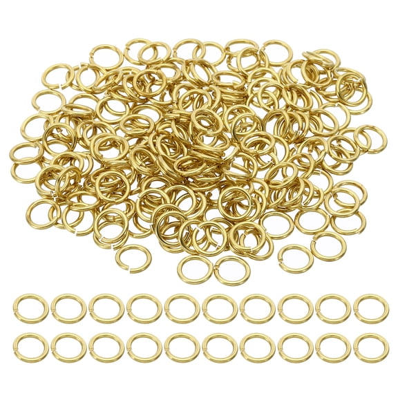 Uxcell 8mm Open Jump Rings, 200Pcs Solid Copper Round Ring Charm Loops Connectors, Copper