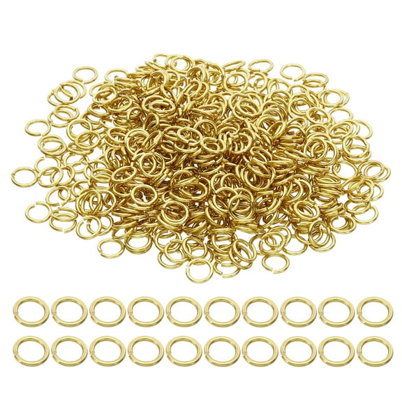 Uxcell 8mm Open Jump Rings, 500Pcs Solid Copper Round Ring Charm Loops Connectors, Copper