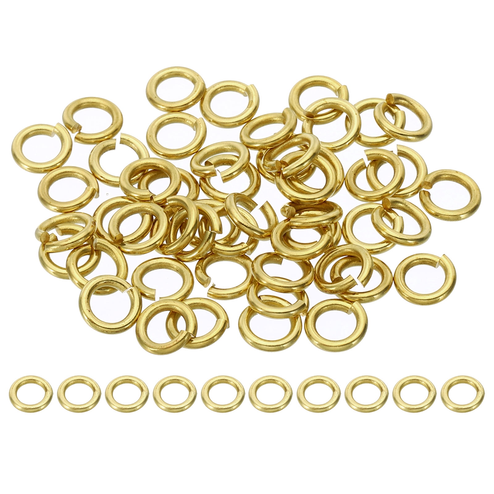 Uxcell 8mm Open Jump Rings, 50Pcs Solid Copper Round Ring Charm Loops ...