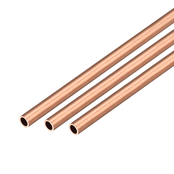 Uxcell 500mm Copper Round Tubing Pipe 3Pcs 6mm(ID)x8mm(OD)x500mm(L)