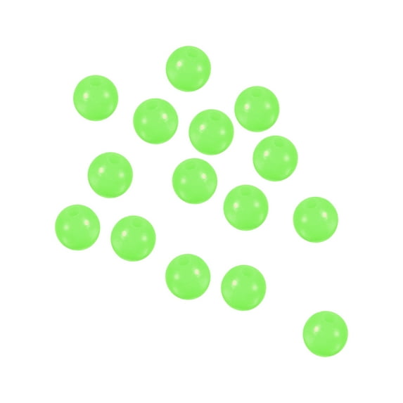 Uxcell 8mm Round Plastic Luminous Glow Fishing Beads Tackle Tool Green 200 Pieces