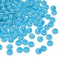 thumbnail image 1 of Uxcell 8mm Round Strip Bead, Blue and White Acrylic Rainbow Beads Colorful Jewelry DIY Making Beads Supplies for Bracelets Necklaces, 100 Pcs, 1 of 6