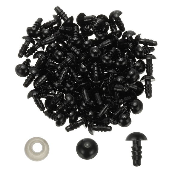 Uxcell 8mm Safety Eyes, 100 Set Plastic Craft Eyes with Washers for Stuffed Animals DIY Craft