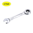 thumbnail image 1 of Uxcell 8mm Stubby Ratcheting Combination Wrench Metric 72 Teeth 12 Point Box Ended Tools, CR-V 2 Pack, 1 of 6