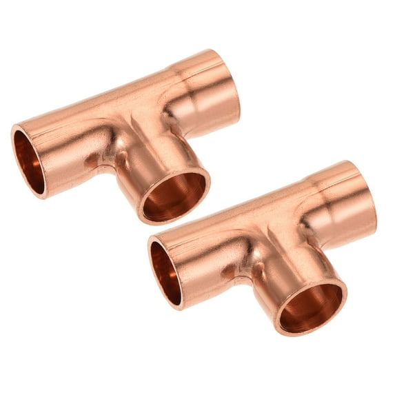 Uxcell 8mm Tee Copper Pipe Coupling Connecting Adapter Joint for Plumbing 2 Pack