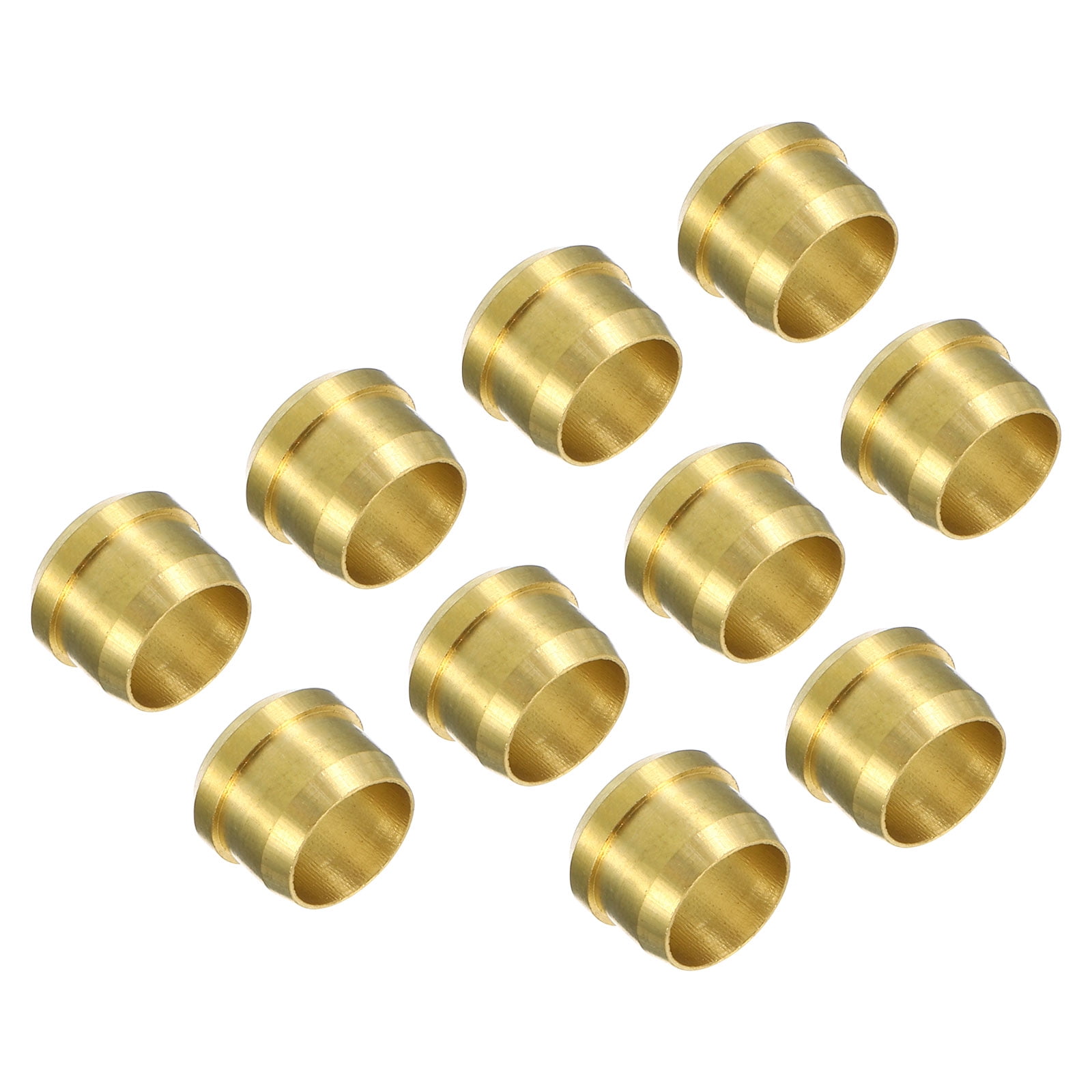 Uxcell 8mm Tube OD Brass Compression Sleeves Ferrules 10 Pack Brass
