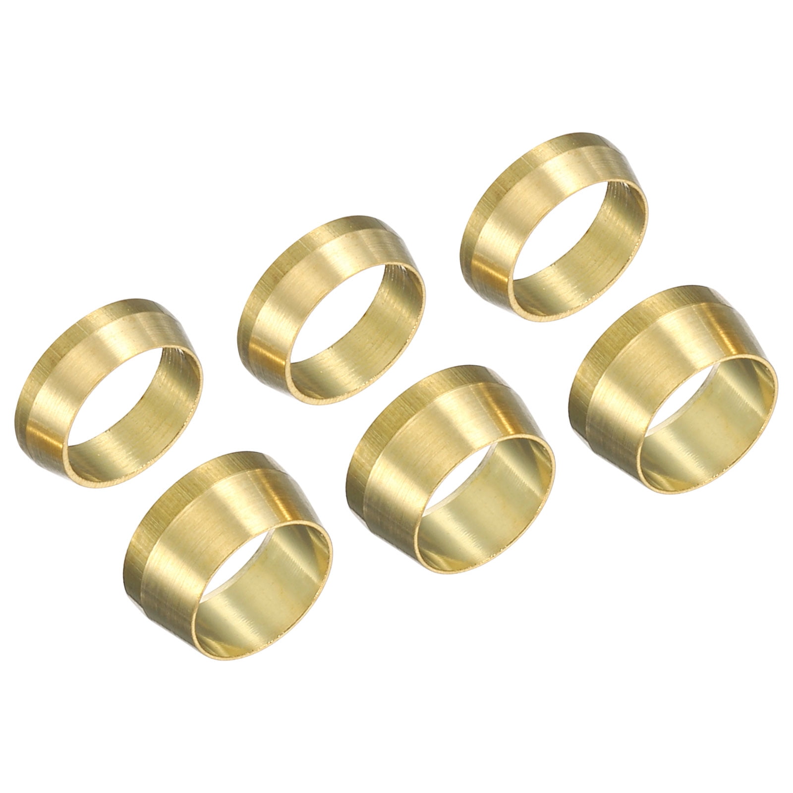 Uxcell 8mm Tube OD Brass Compression Sleeves Ferrules 3Set Double