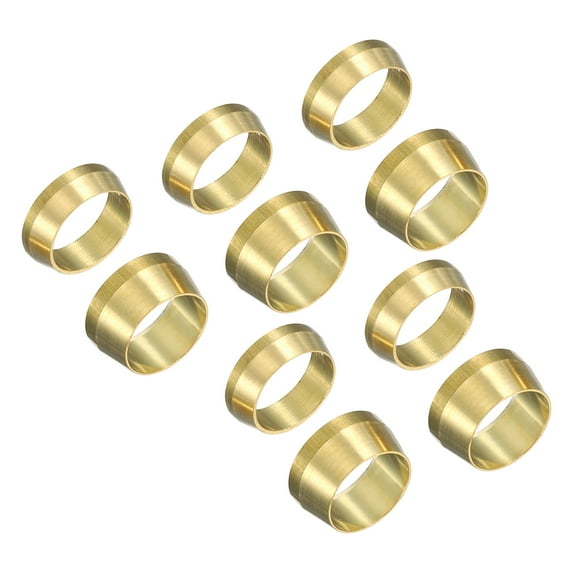Uxcell 8mm Tube OD Brass Compression Sleeves Ferrules 5Set Double Ferrule Ring Brass Compression Fitting Assortment Kit