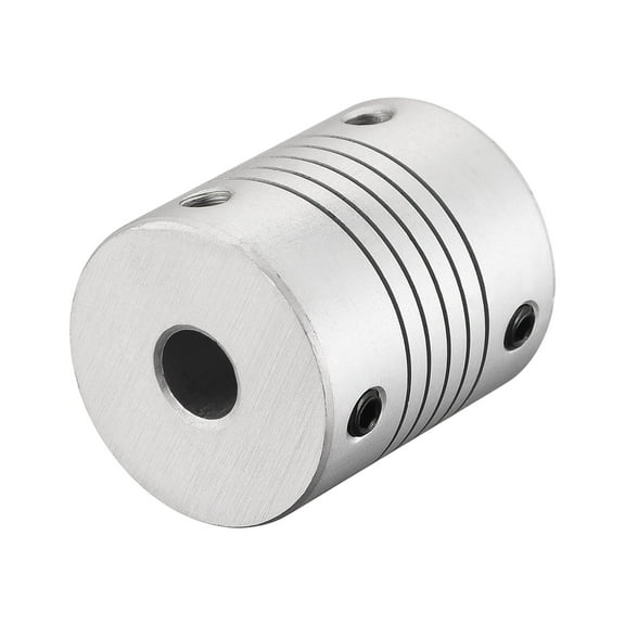 Uxcell 8mm to 7mm Aluminum Alloy Shaft Coupling Flexible Coupler L30xD25 Silver