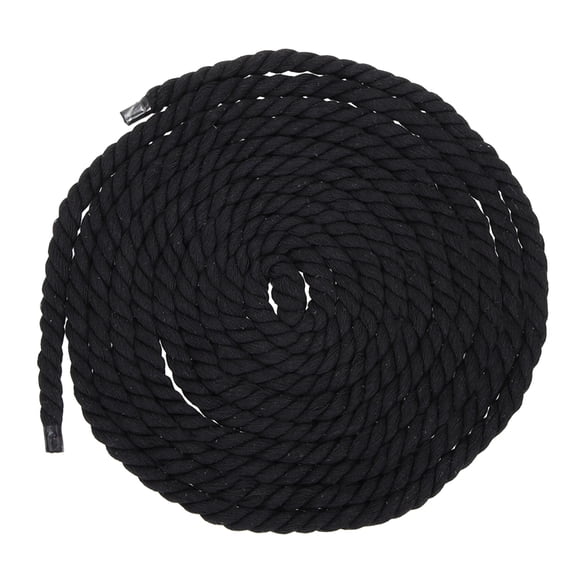 Uxcell 0.31" x 14.8 Feet Black Cotton Rope 3 Strand for DIY Wall Hanging Knotting