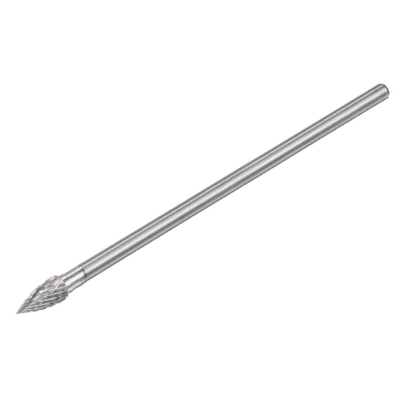 Uxcell 8mm x 150mm 6mm Shank Double Cut Tree with Pointed Nose Carbide Cutting Burrs Rotary Files